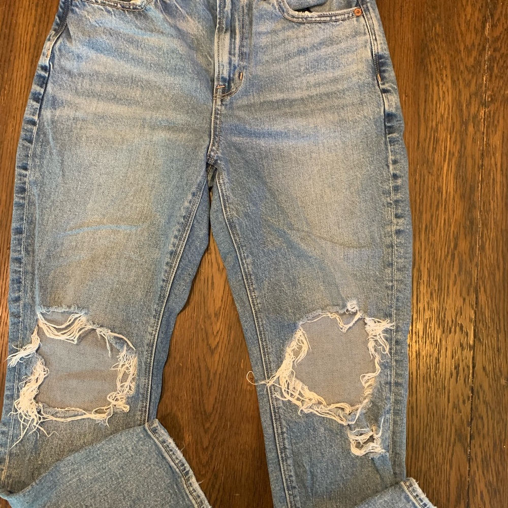 Women's Blue Distressed Jeans